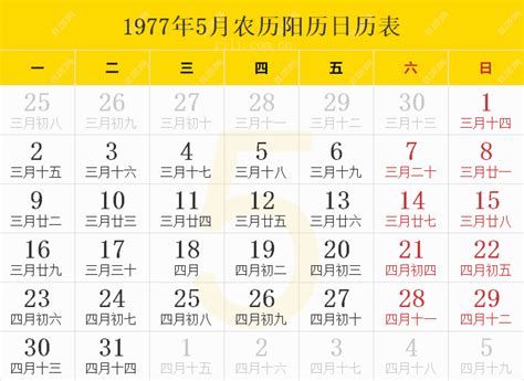 1977 天干地支|1977年日历带农历表，1977蛇年阴阳历对照表，1977年每日天干。